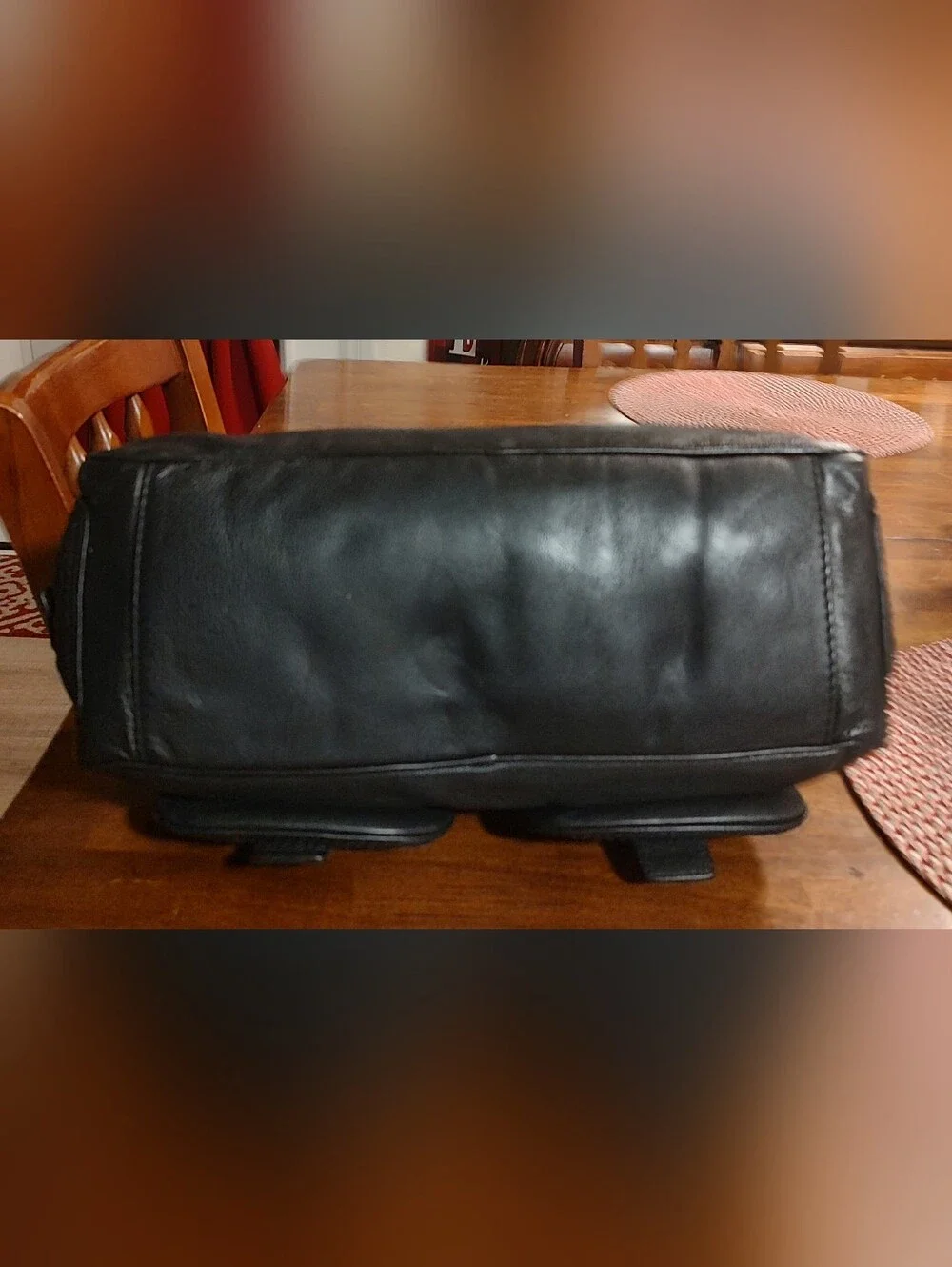 Michael Kors Black Leather Double Front-Pocket Satchel
